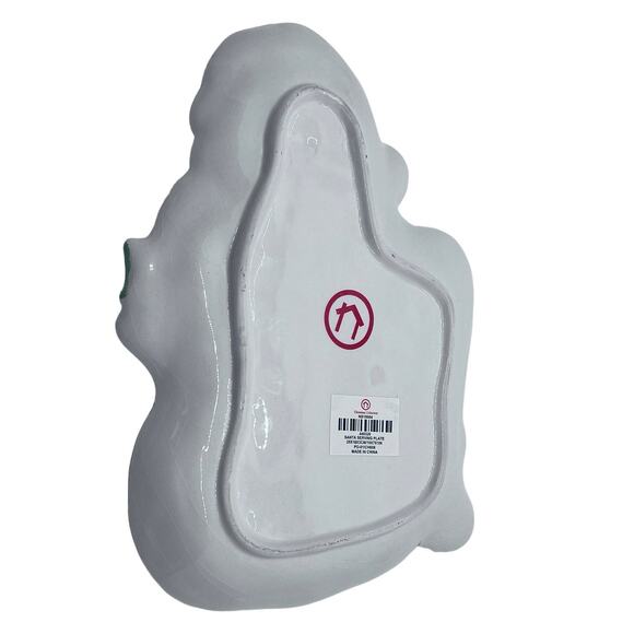 Santa Claus Serving Plate with Bag of Gifts 10” x 7” Excellent Condition Vintage - Picture 2 of 2